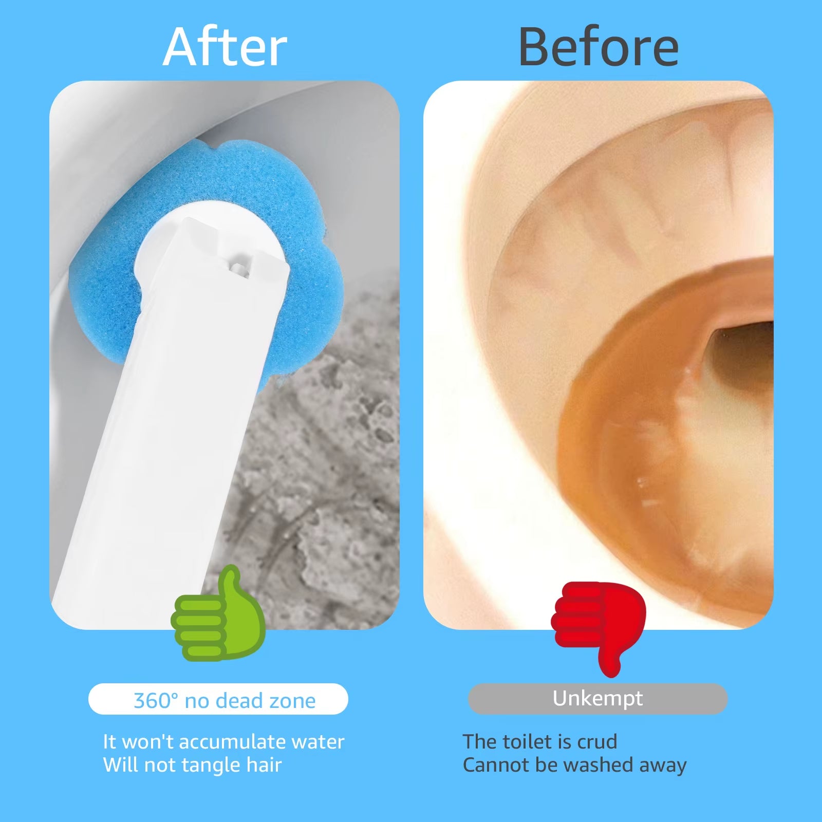 New Toilet Brush Disposable Replacement Head Cleaning Kit with Lengthened Handle Auto Lid Opening Toilet Bowl Cleaner Pad Kit